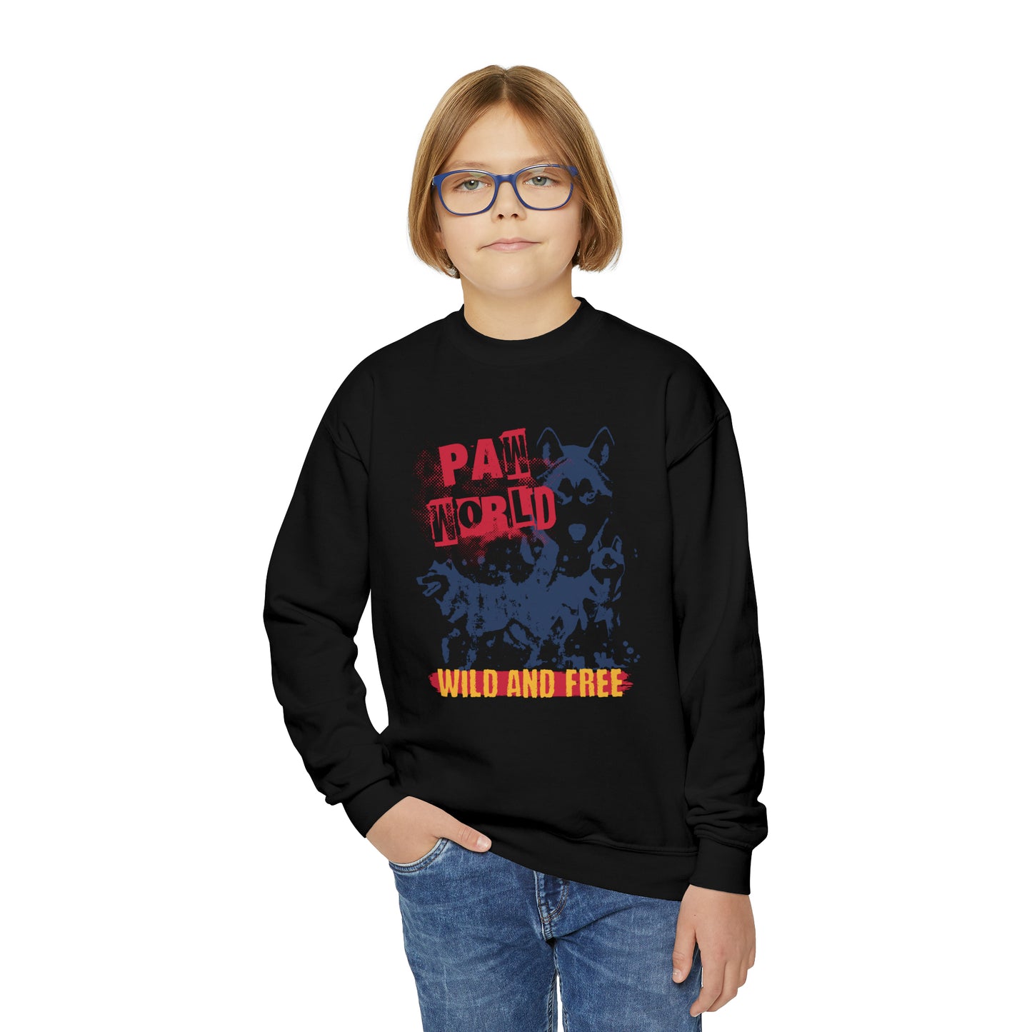 Youth Paw world  Crewneck Sweatshirt