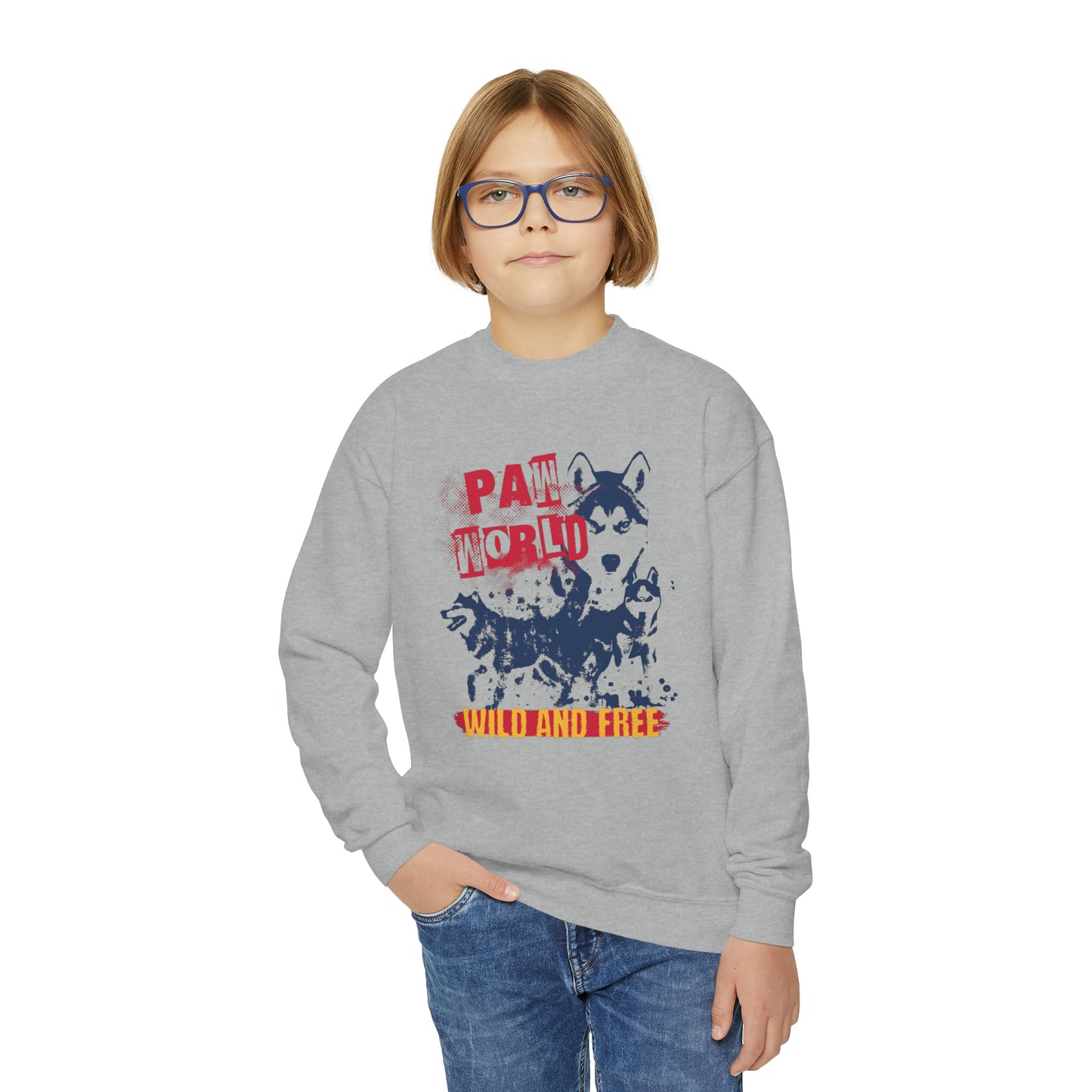 Youth Paw world  Crewneck Sweatshirt