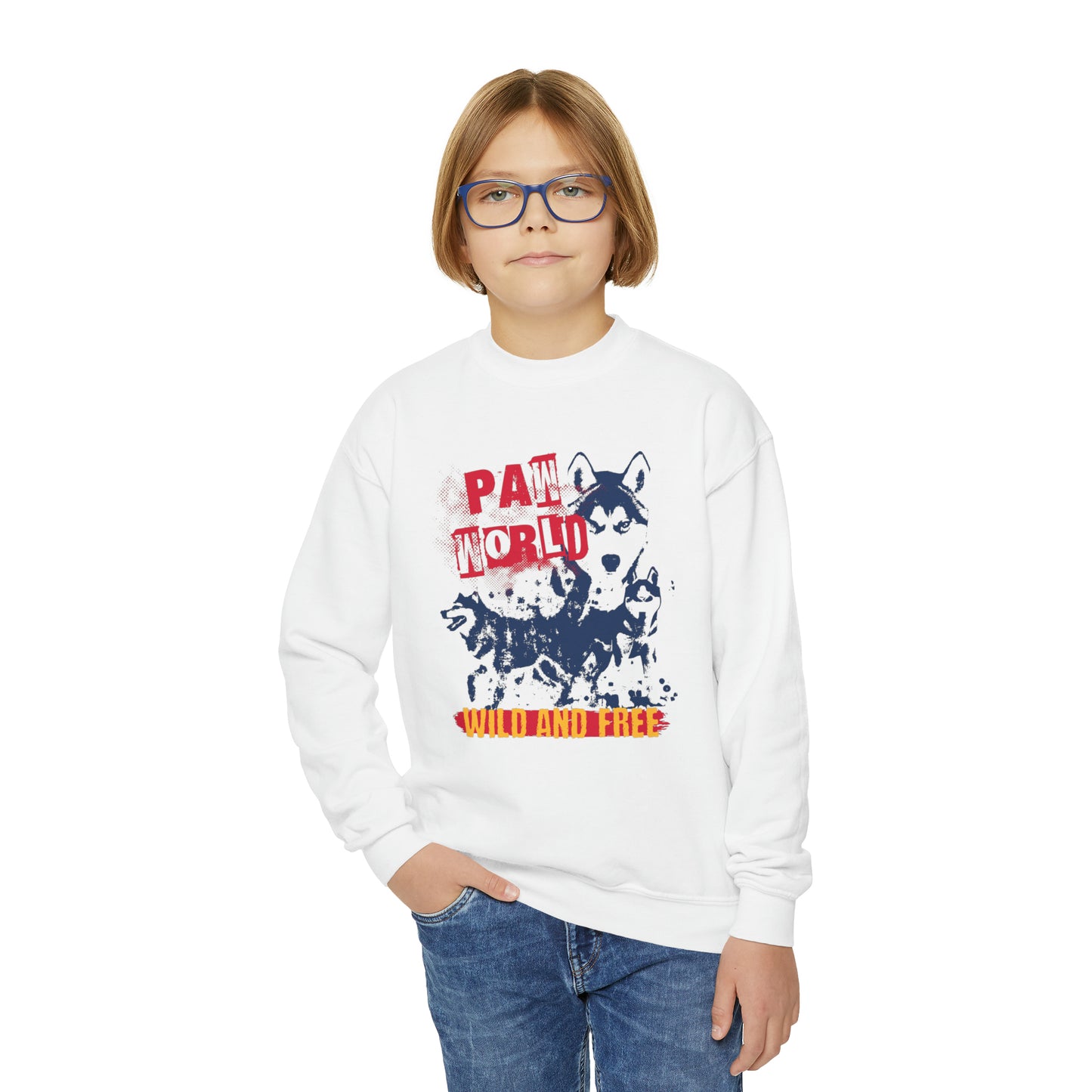 Youth Paw world  Crewneck Sweatshirt